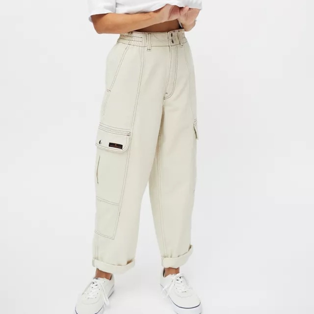 High waste relaxed skate jean, size 26, Ivory